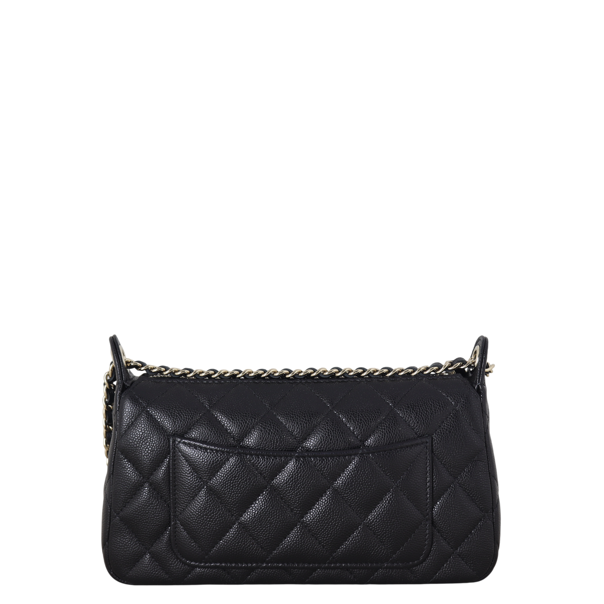 Chanel CC Zip Clutch on Chain Quilted Black Crossbody Bag