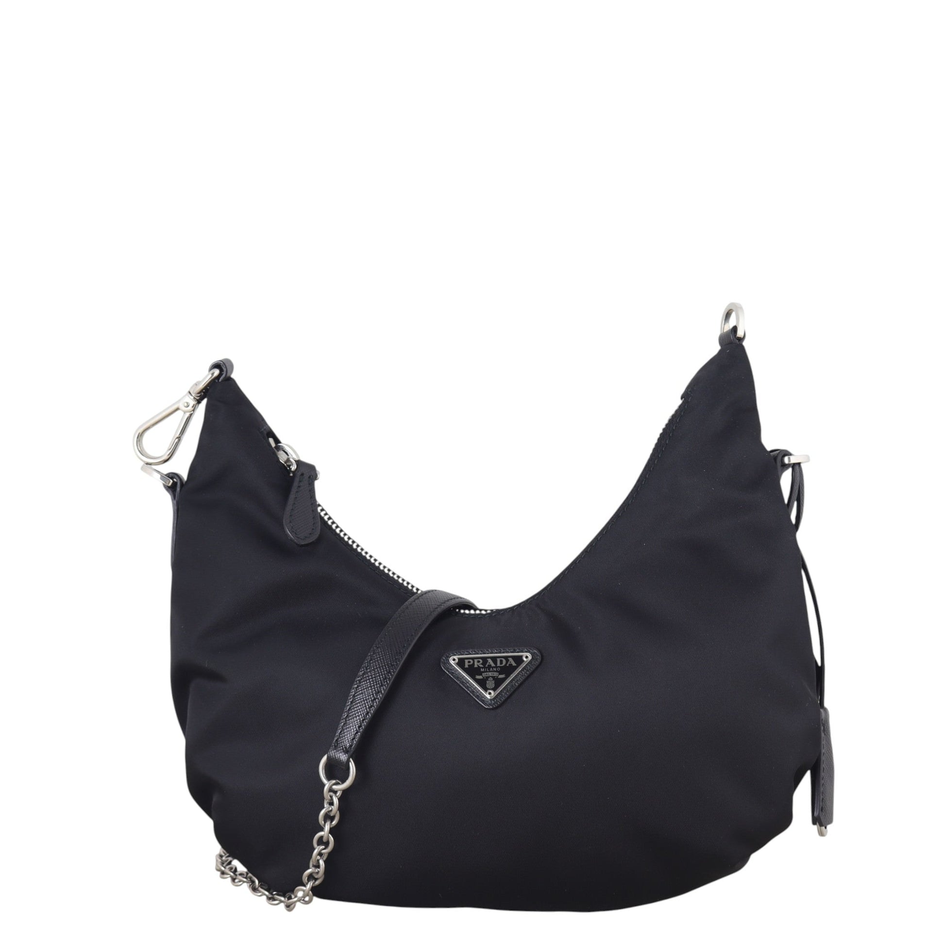 Prada Crossbody Bag Re-Edition Tessuto Bag Nylon Black Chain Shoulder Bag
