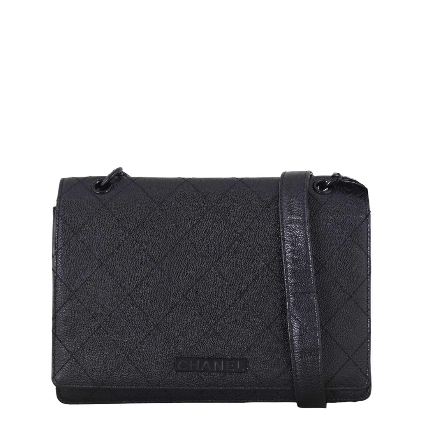 Chanel Stitch It Bag Black Flap Shoulder Bag