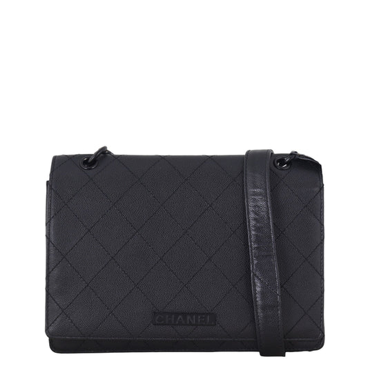 Chanel Stitch It Bag Black Flap Shoulder Bag