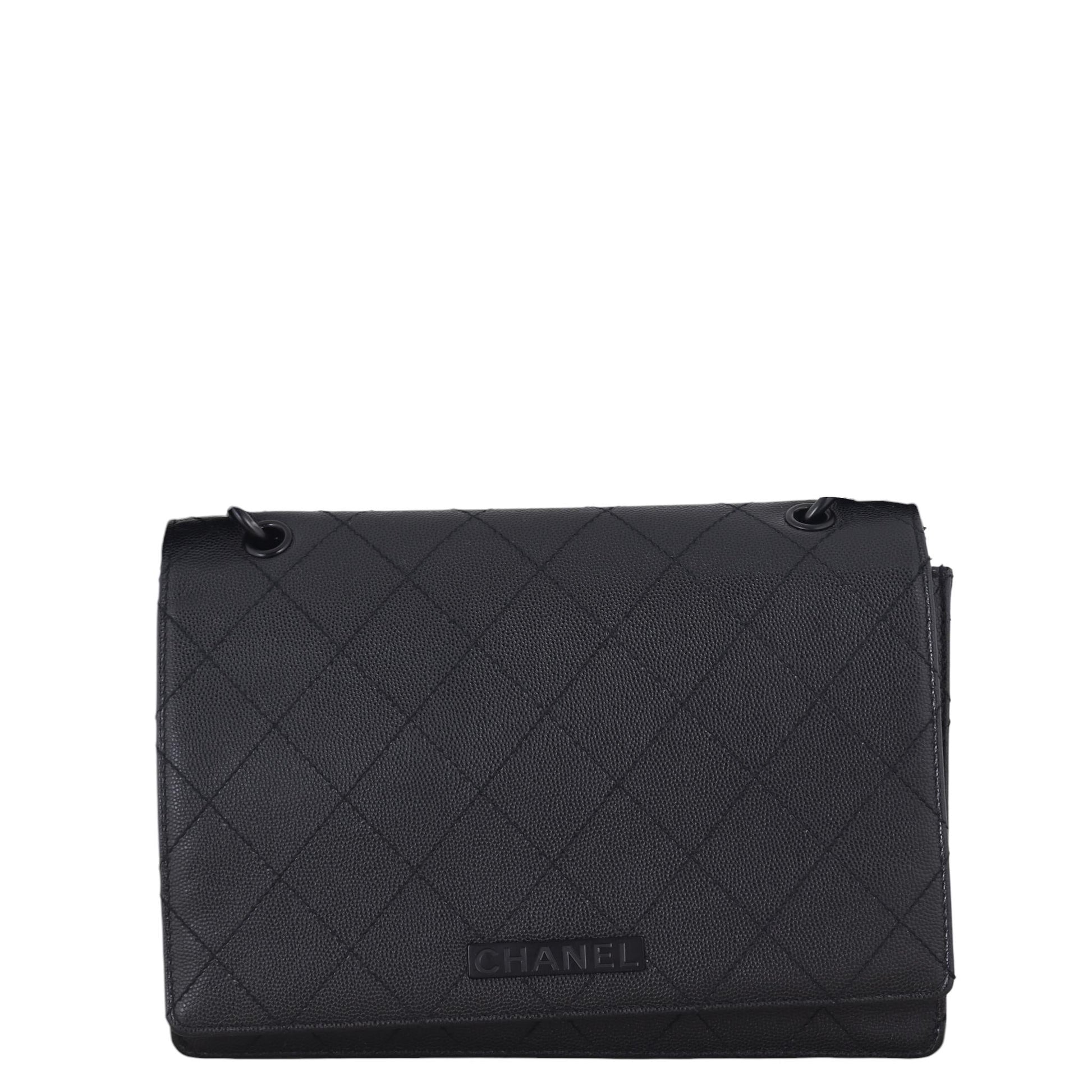 Chanel Stitch It Bag Black Flap Shoulder Bag