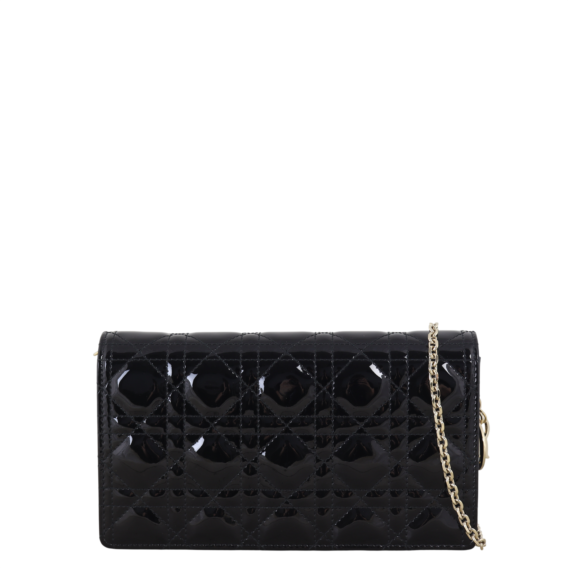 Dior Lady Patent Cannage Pouch Handbag Travel Bag