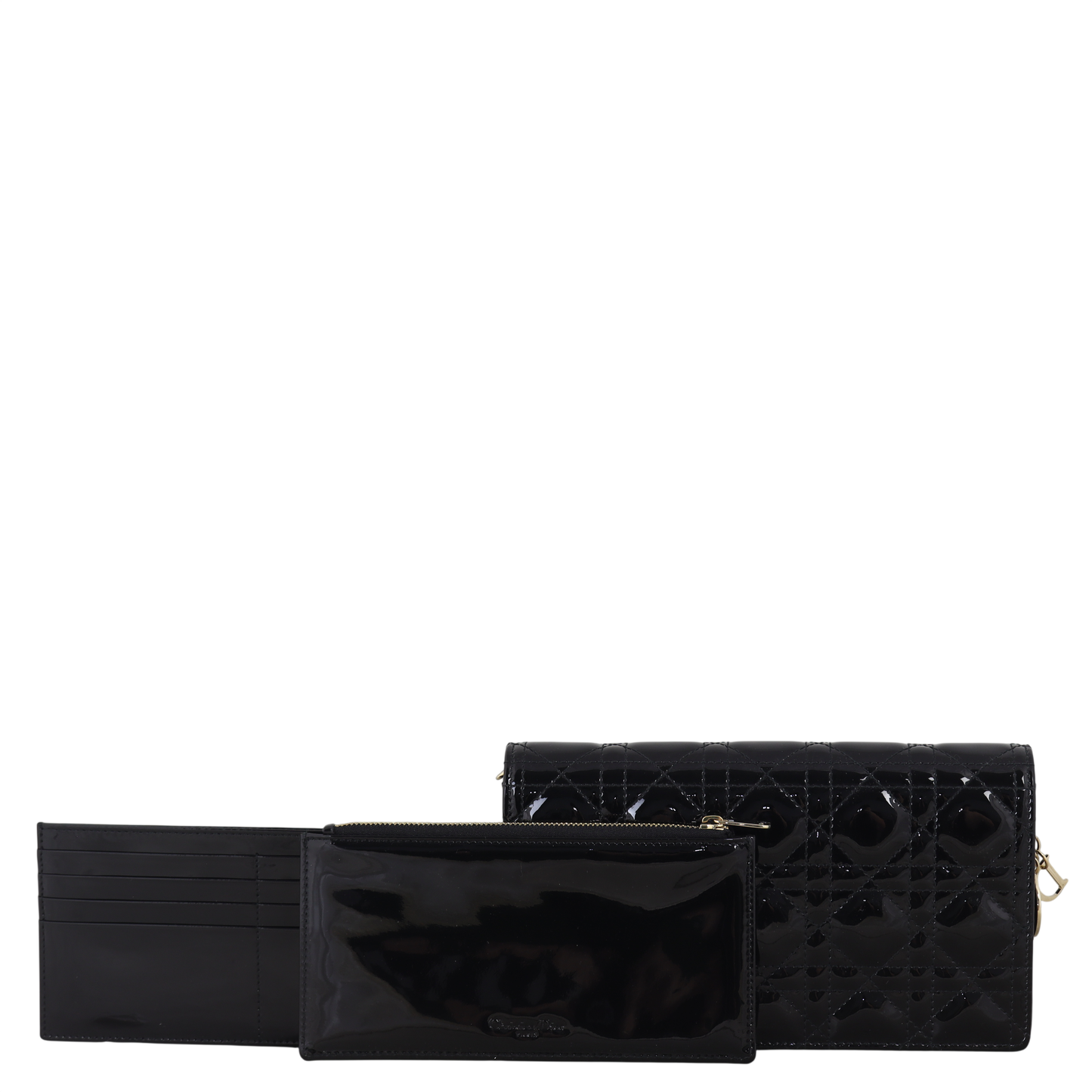 Dior Lady Patent Cannage Pouch Handbag Travel Bag