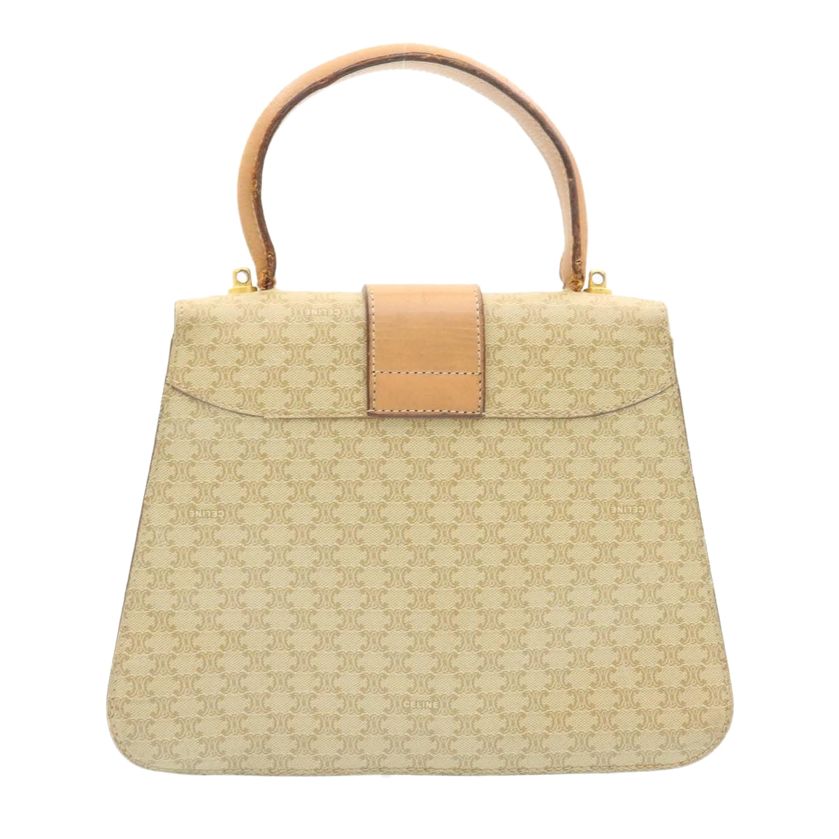 Luxury Macadam Circle Way Shoulder Hand Bag Leather Beige Shoulder Bag