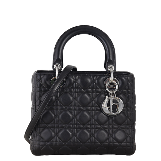 Dior Crossbody Bag Lady 37 Black Medium Shoulder Bag