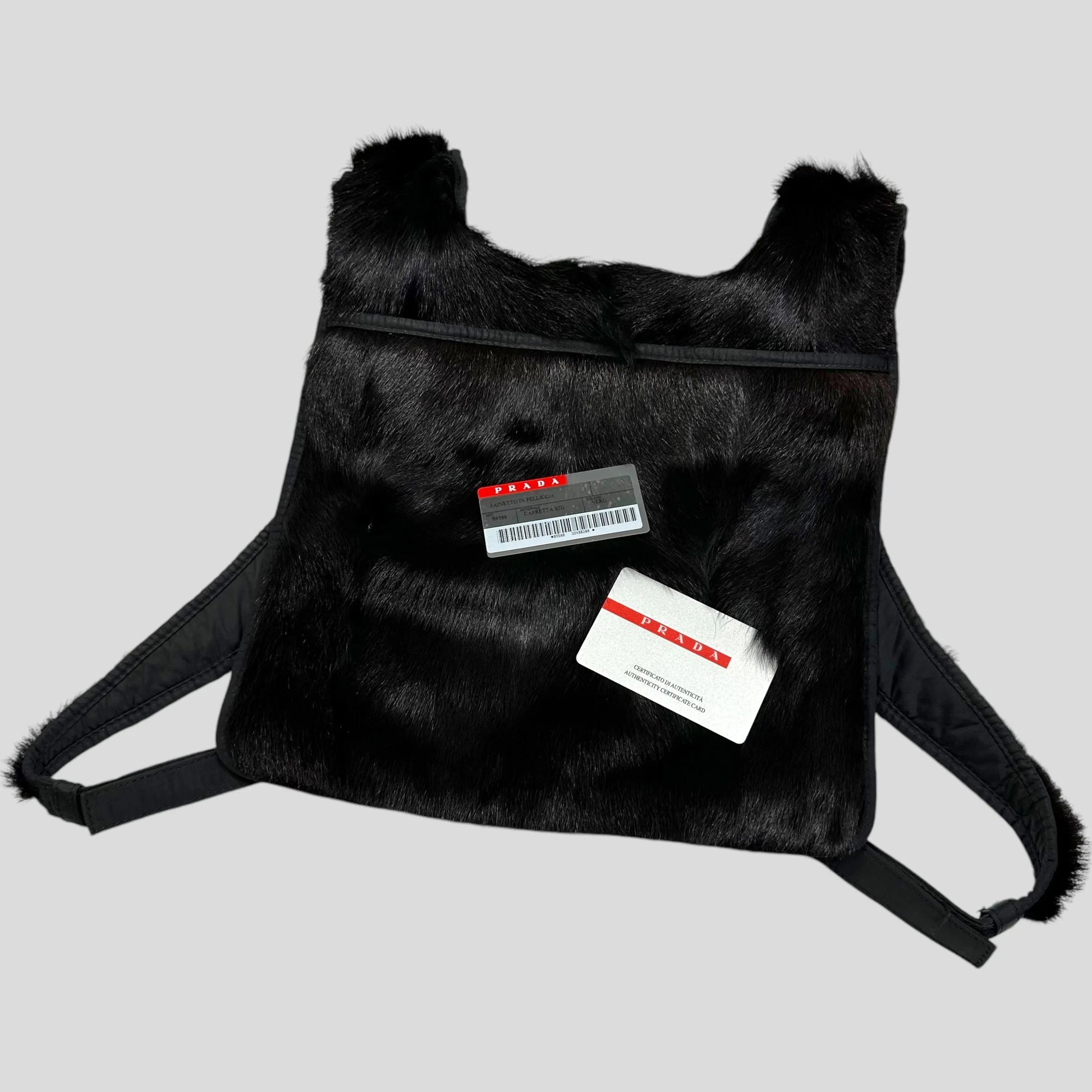 Prada Backpack Sport Goat Fur Reversible Chest Rig