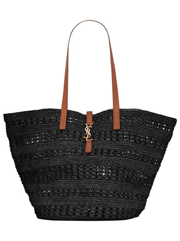 YSL Saint Laurent Saint Laurent Trending Top Handle Tote Bag Raffia Black