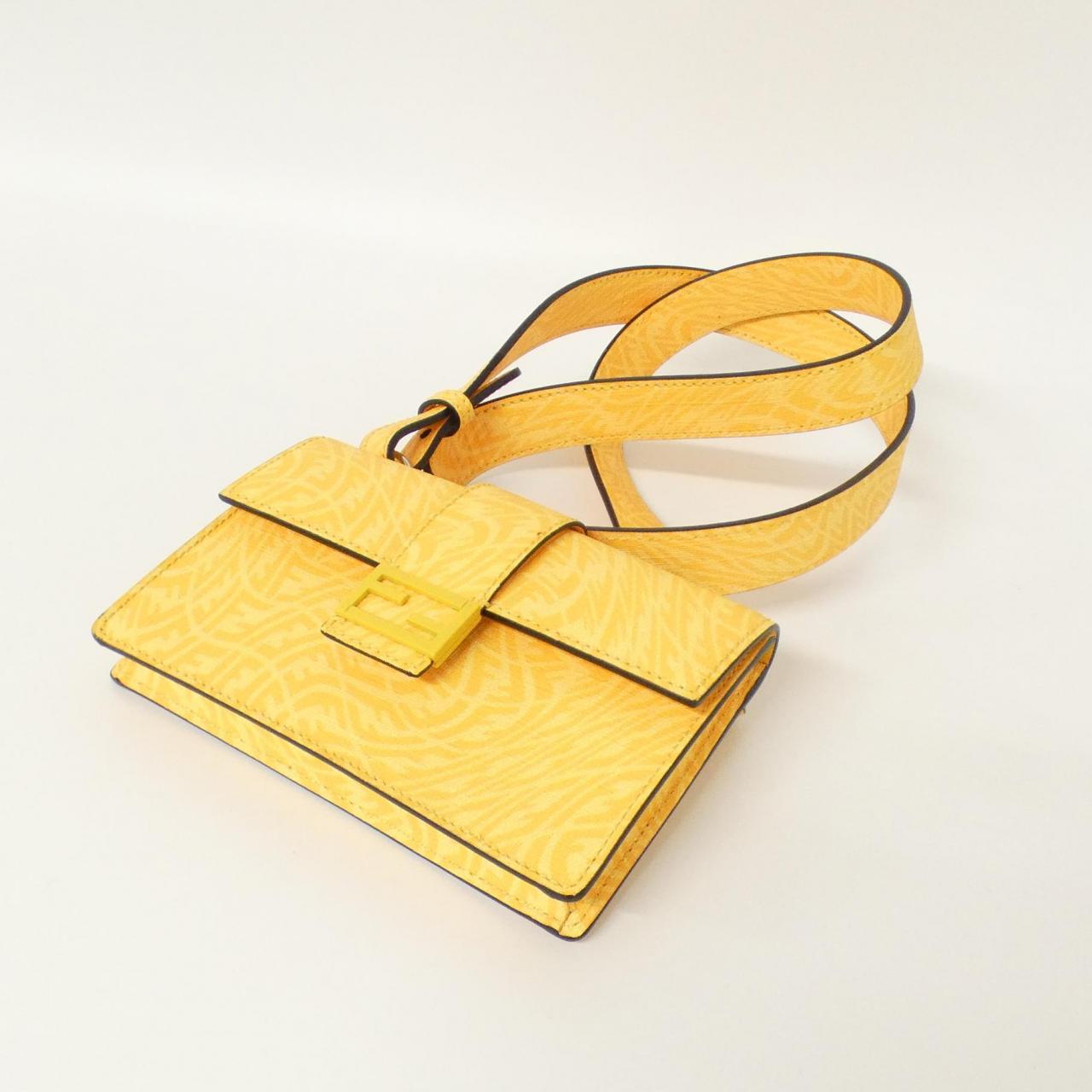 Fendi Baguette Coated Shoulder Bag Canvas