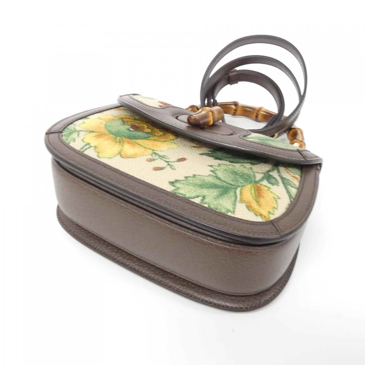 Gucci Bamboo Bag Leather Canvas Travel Bag
