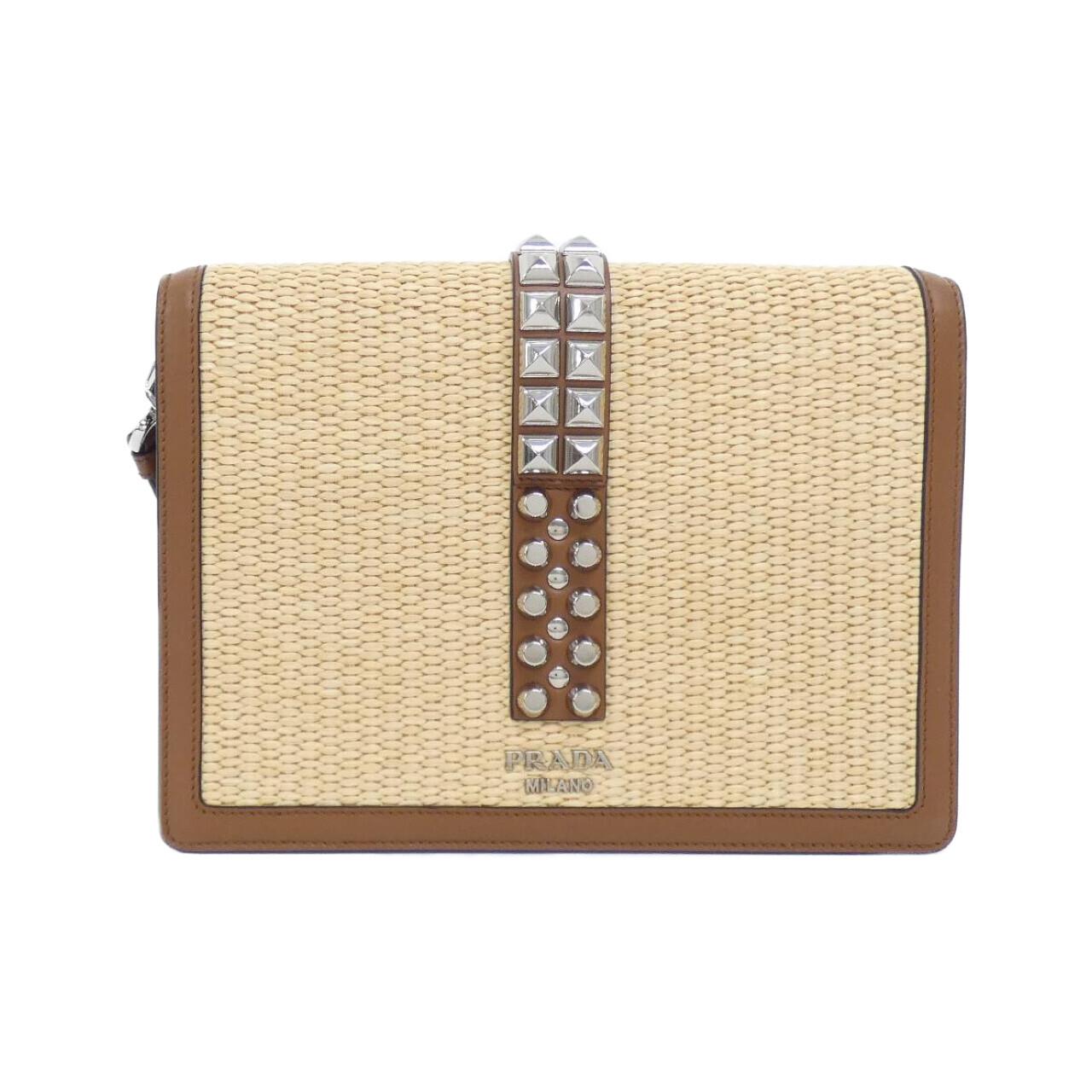 Prada 1Bd174 Paglia City Calf Shoulder Bag