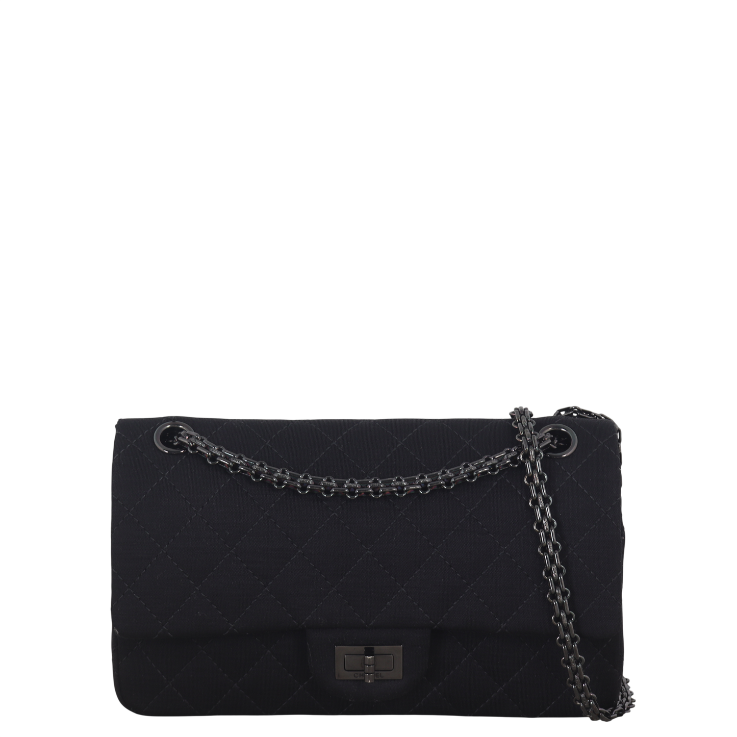 Chanel 2.55 Reissue 226 Double Jersey Handbag Quilted Black Crossbody Bag