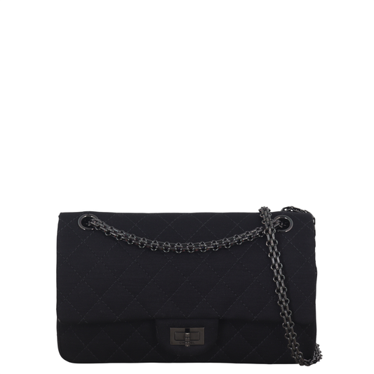 Chanel 2.55 Reissue 226 Double Jersey Handbag Quilted Black Crossbody Bag