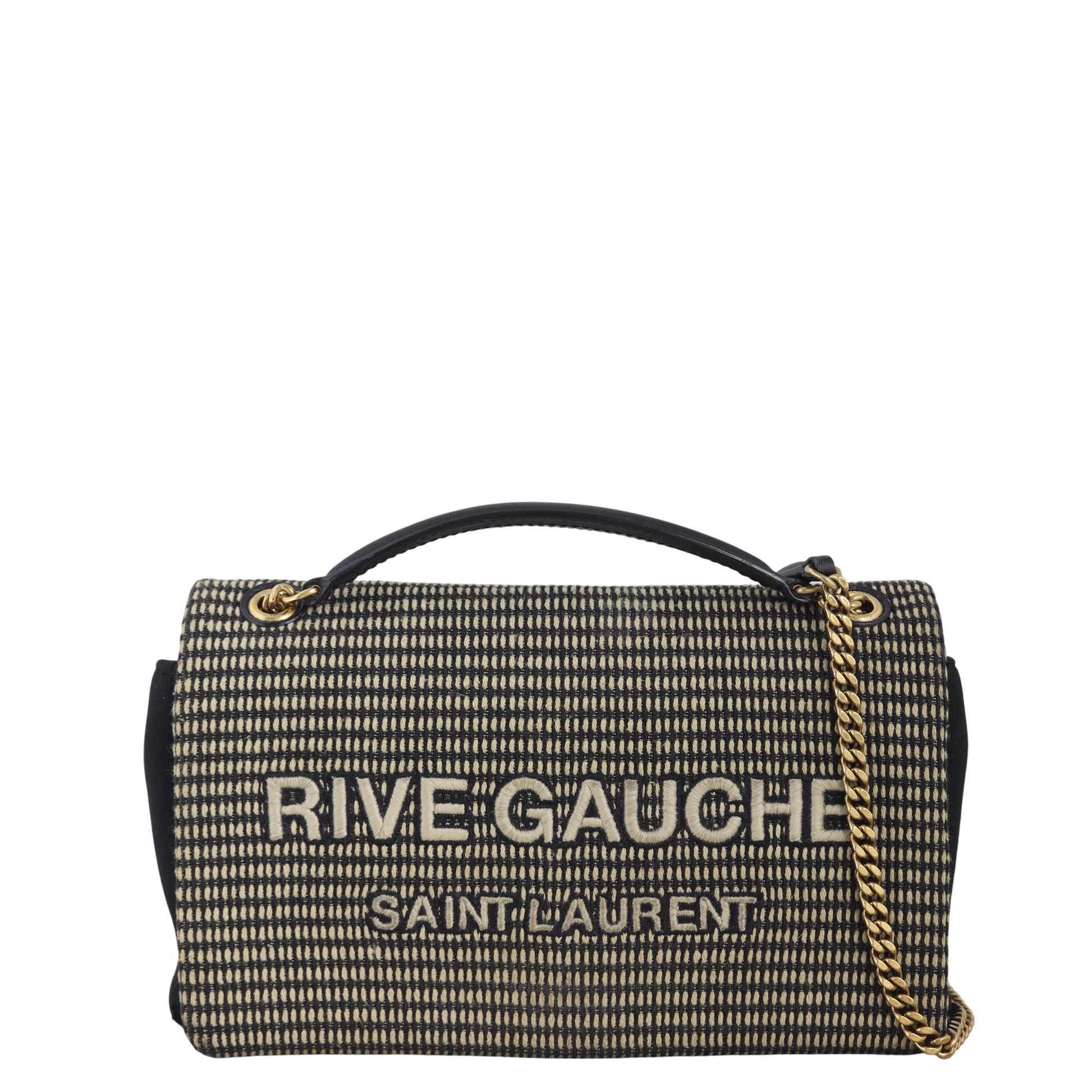 YSL Saint Laurent Saint Laurent Rive Gauche Bag Embroidered Chain Crossbody Bag
