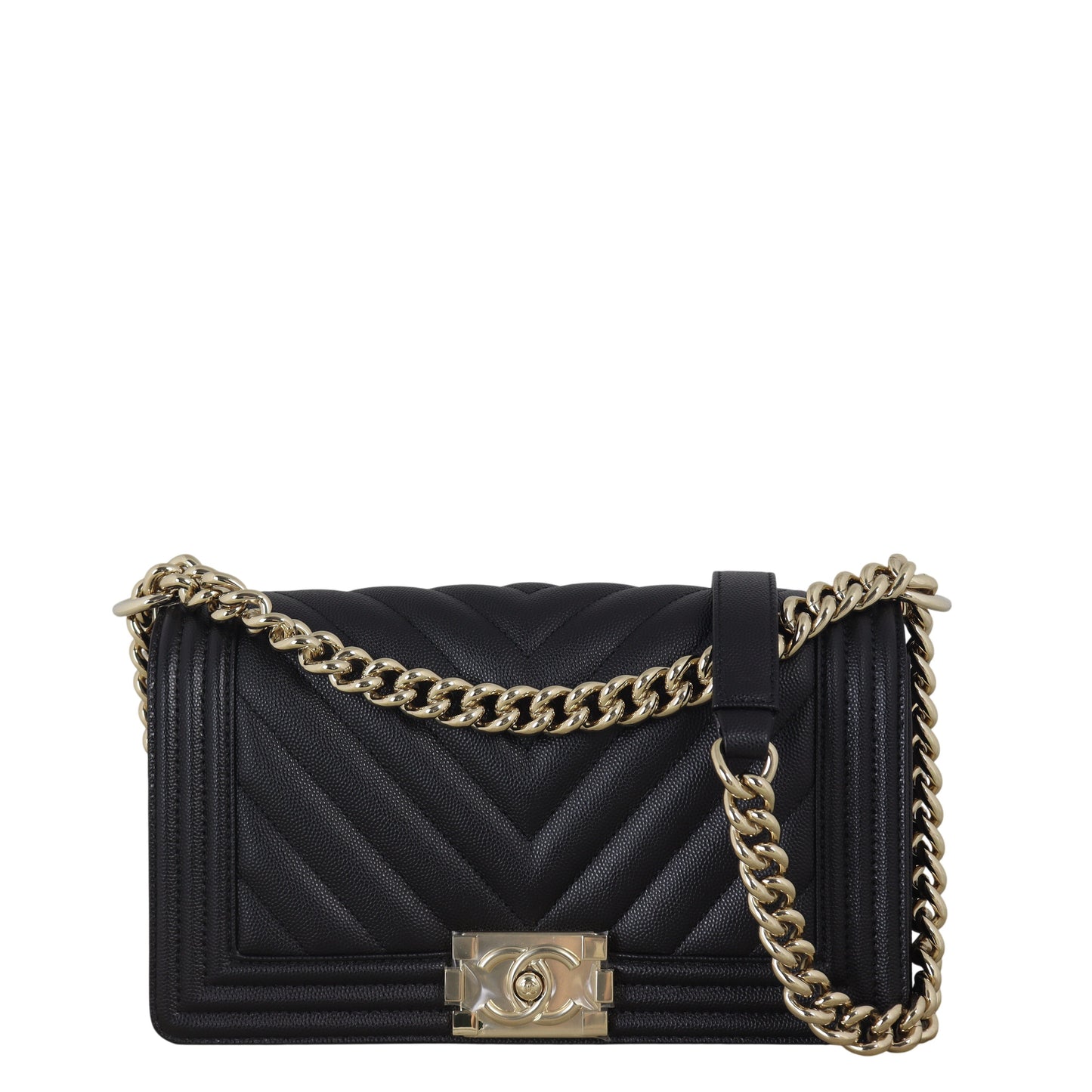Chanel Boy Old Chevron Handbag Quilted Black Crossbody Bag Chevron 19122025