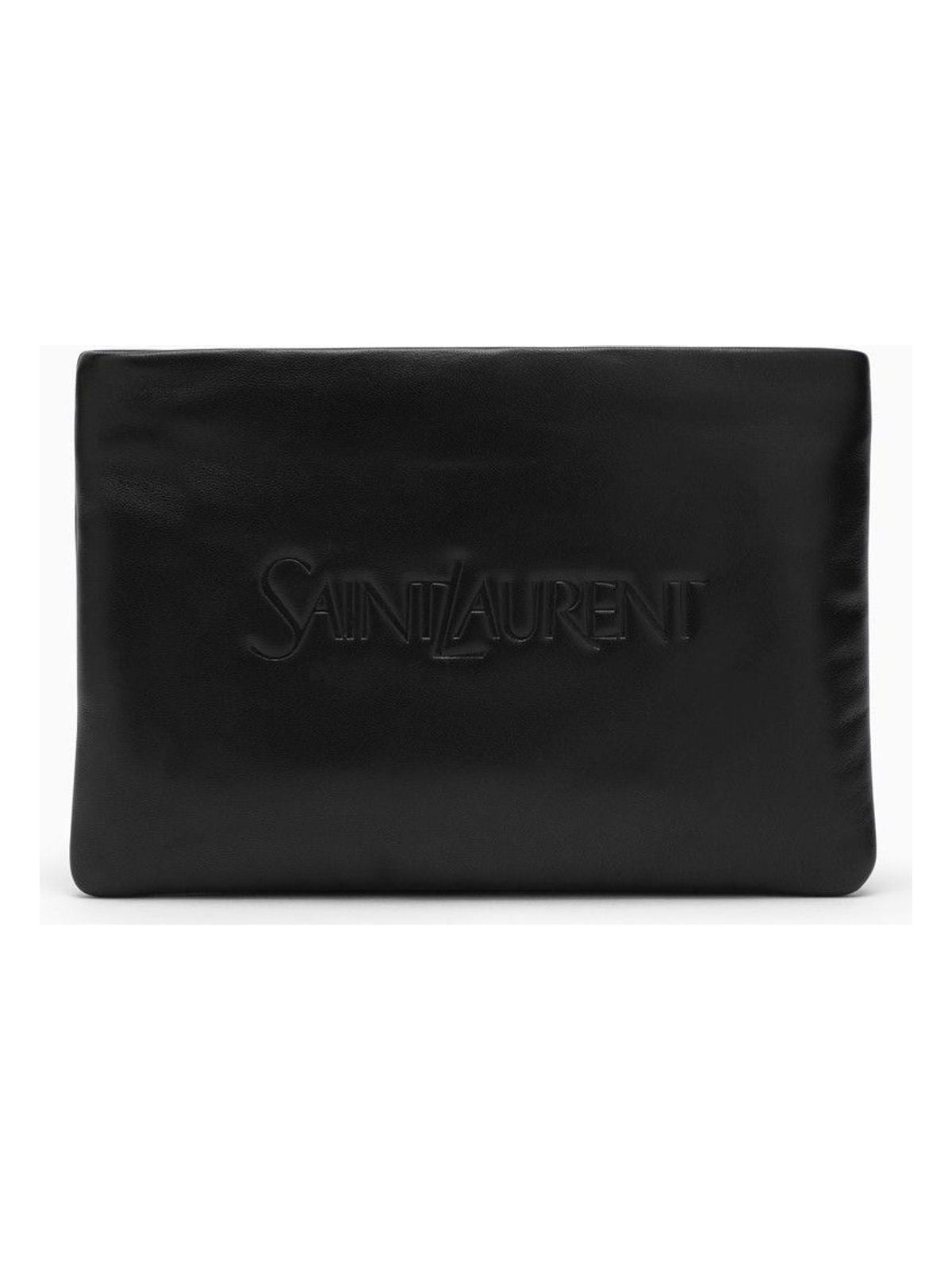 YSL Saint Laurent Luxury Trending Men Padded Clutch Bag With In Leather Black Logo