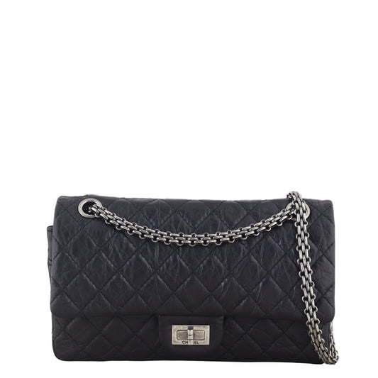 Chanel 2.55 Reissue 225 Double Bag Quilted Black Crossbody Bag