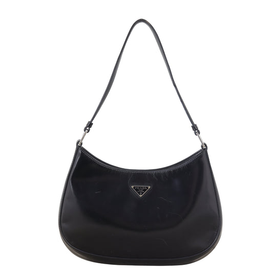 Prada Shoulder Bag Cleo Brushed 2 Leather Black