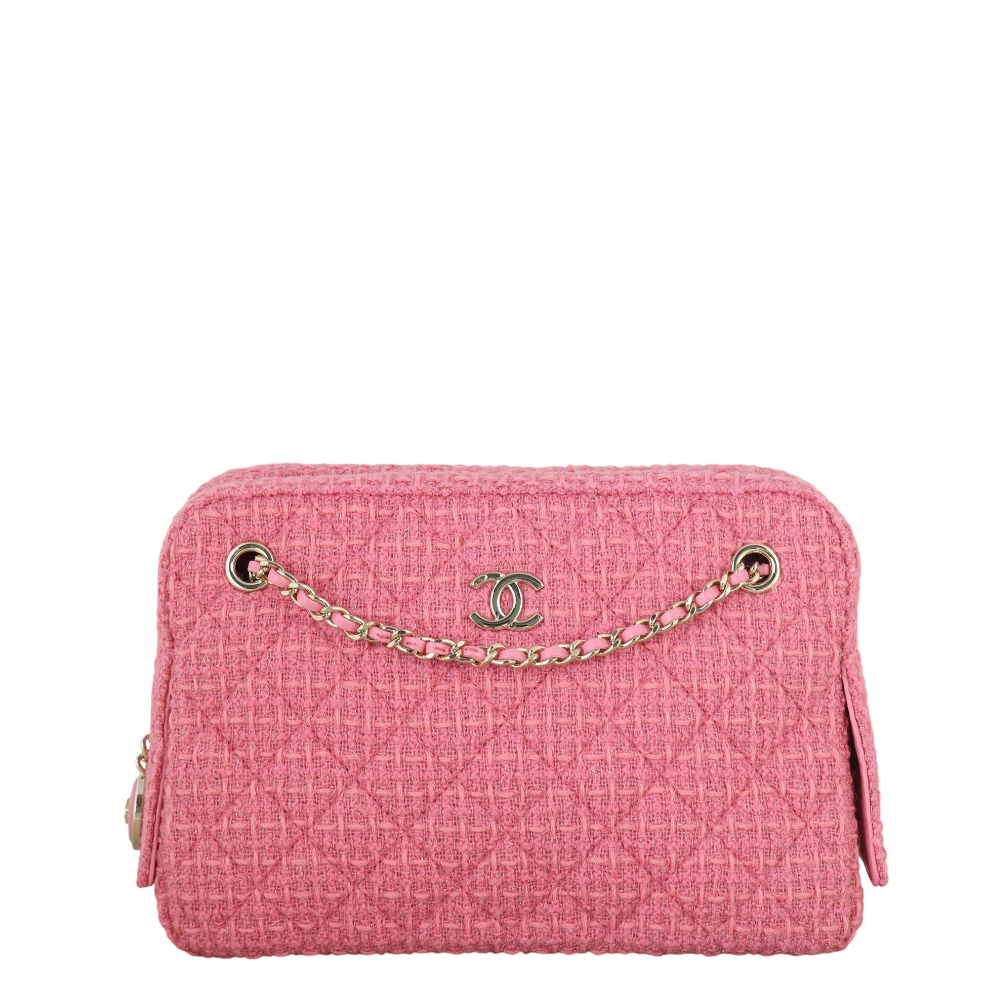 Chanel CC Camera Bag Tweed Pink Crossbody Bag