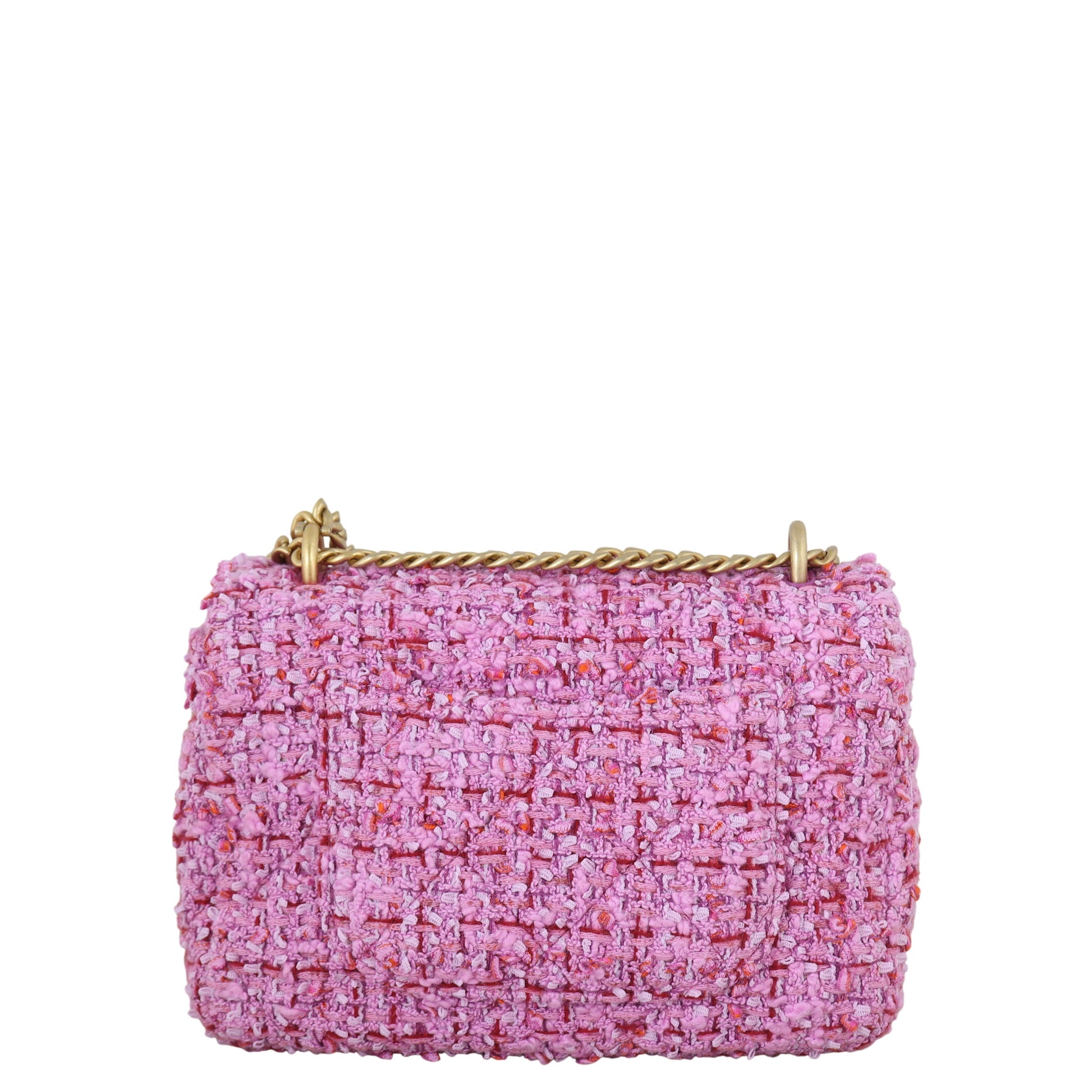 Chanel Classic Square Bag Tweed Pink Mini Crossbody Bag