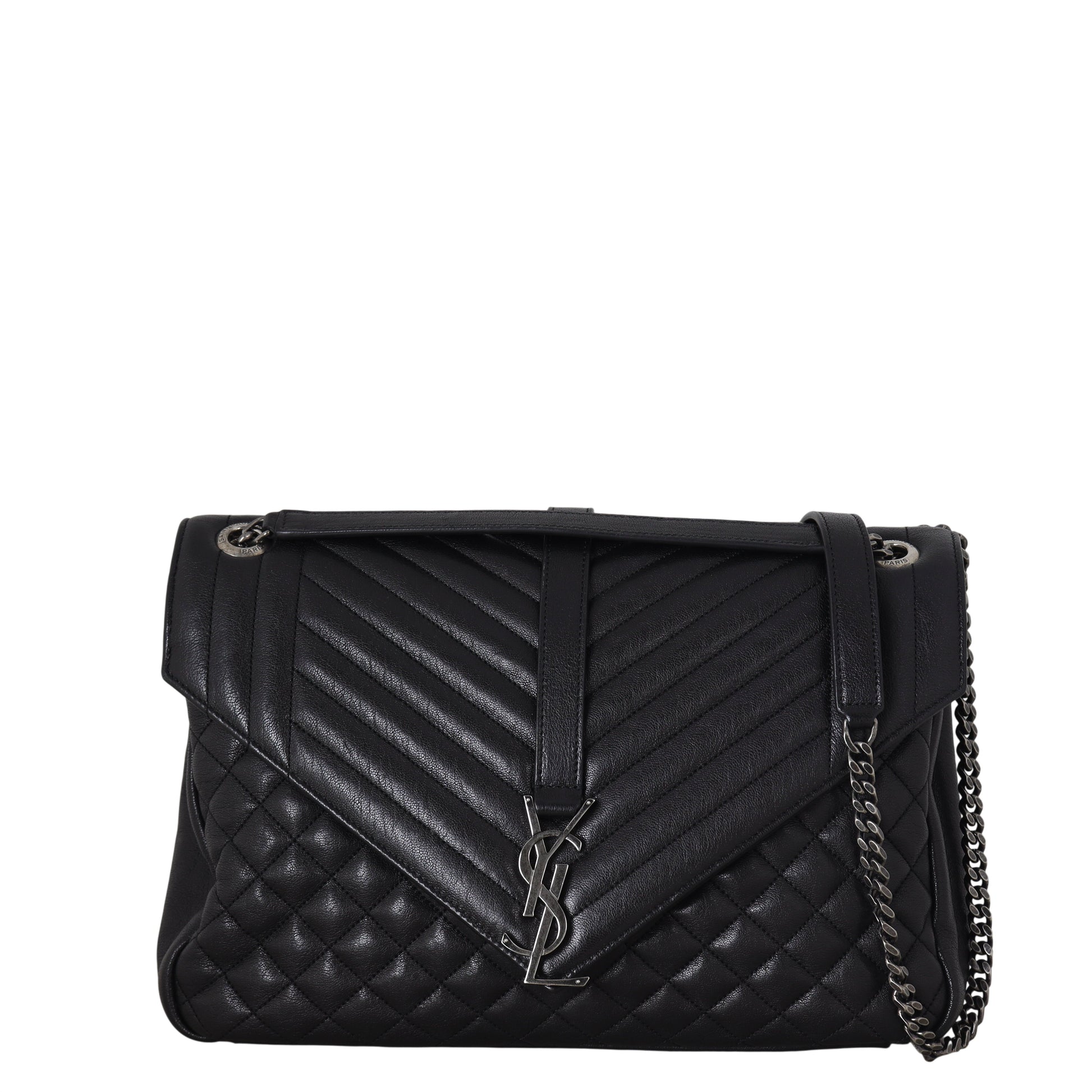 YSL Saint Laurent Classic Tri Quilt Soft Envelope Crossbody Bag Medium