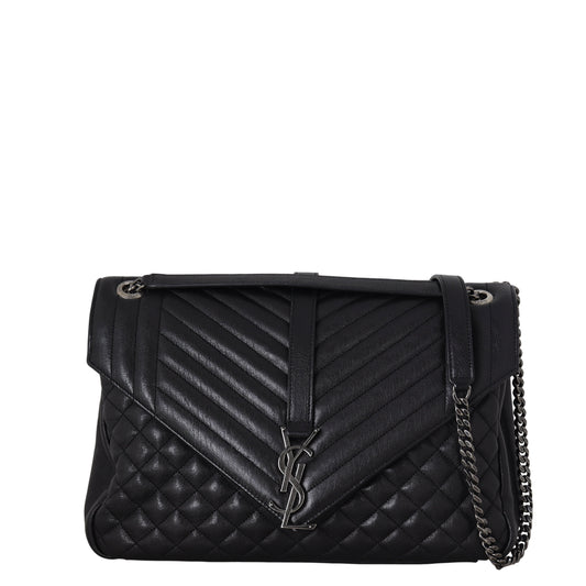 YSL Saint Laurent Classic Tri Quilt Soft Envelope Crossbody Bag Medium