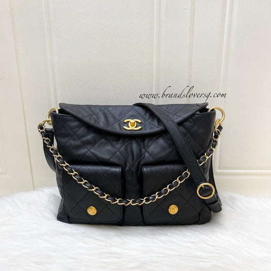 Chanel Maxi Hobo Bag in Black Caviar and AGHW (Model: )