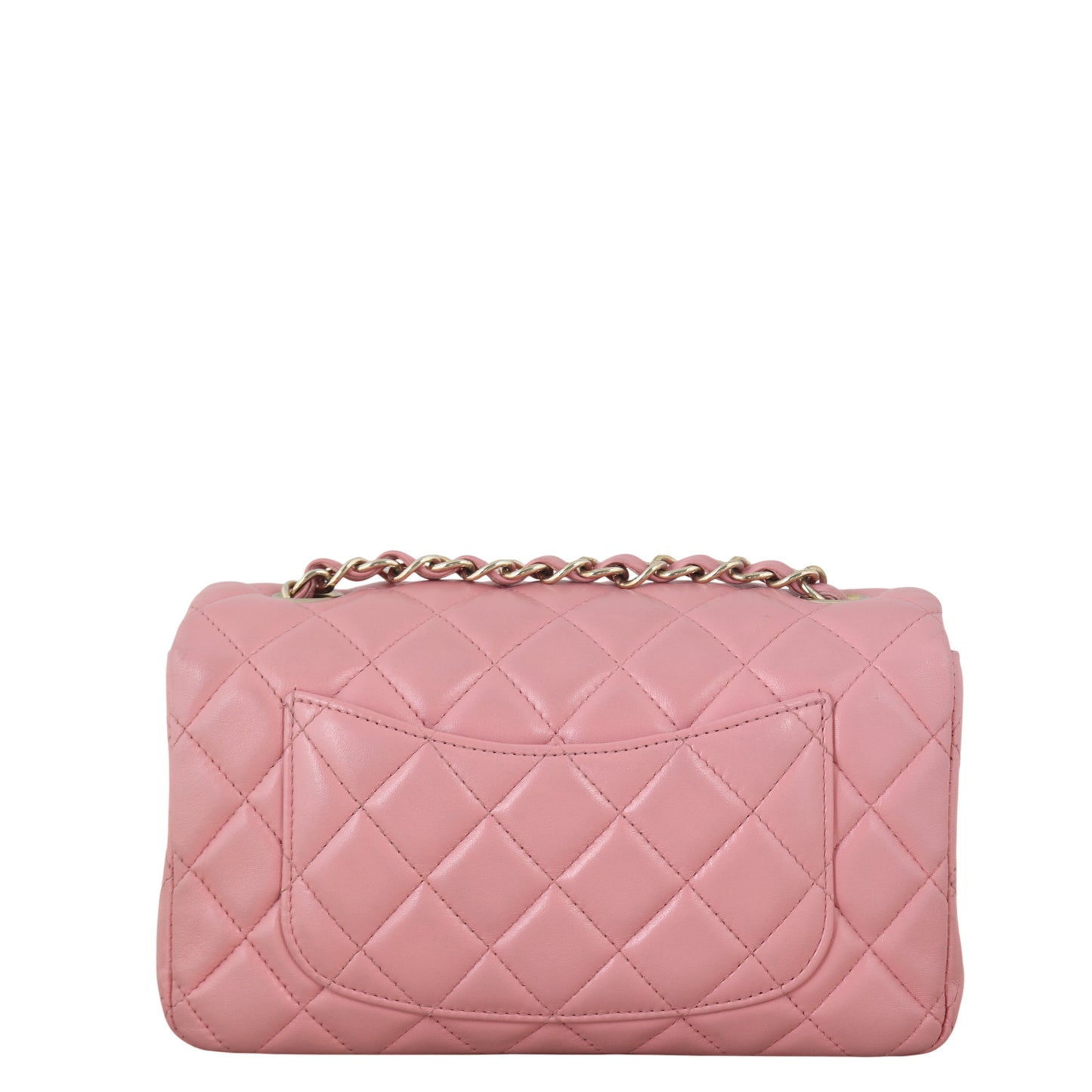 Chanel Classic Flap Mini Rectangular Bag Lambskin Quilted Pink Crossbody Bag
