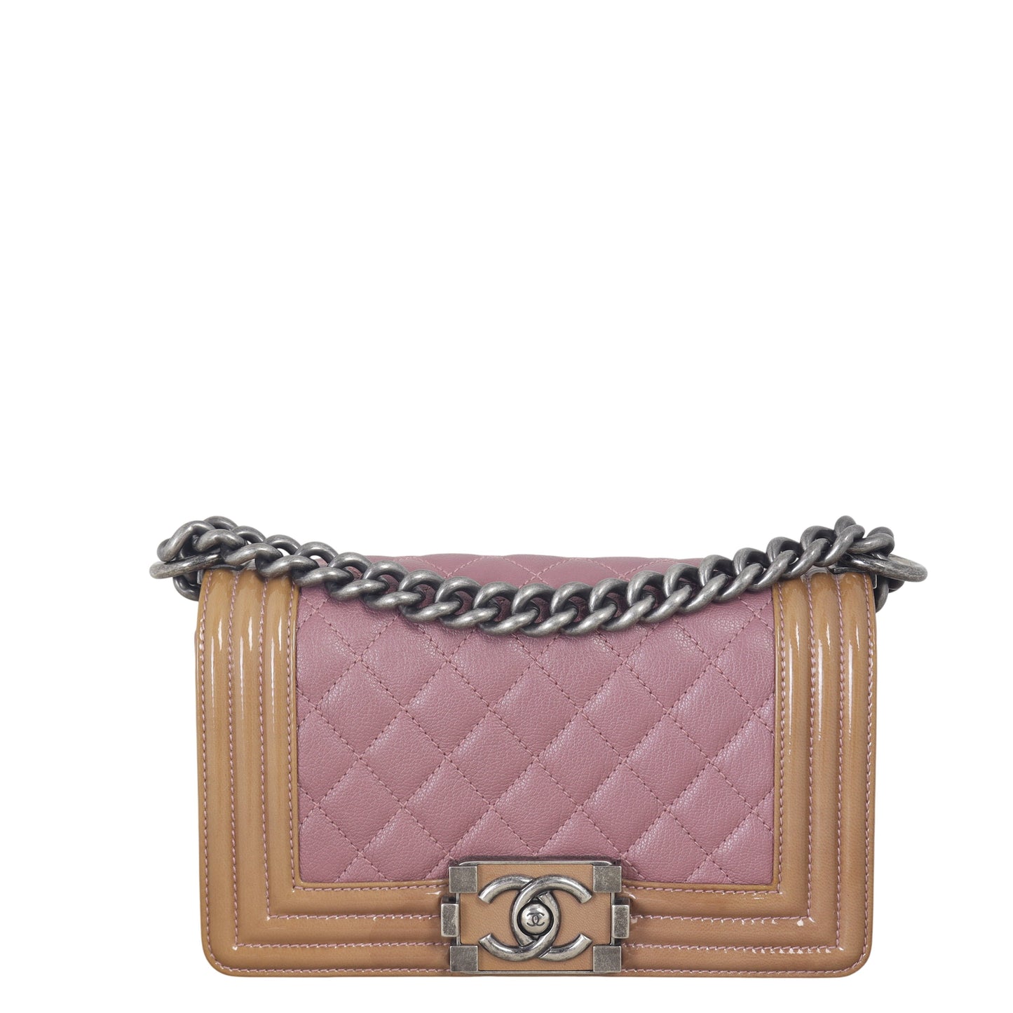 Chanel Boy Small Handbag Quilted Pink Crossbody Bag