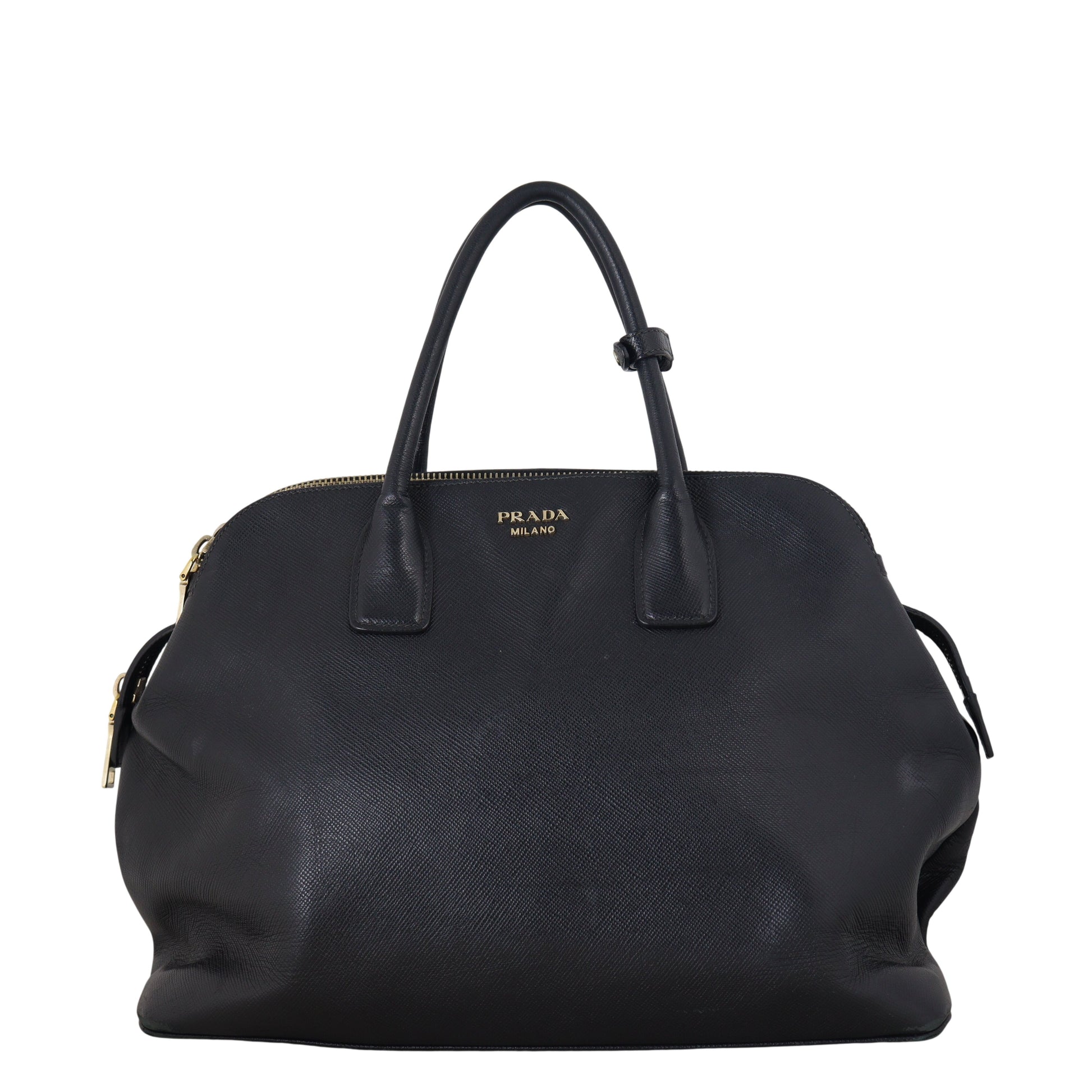 Prada Saffiano Cuir Triple Zip Dome Bag Travel Bag