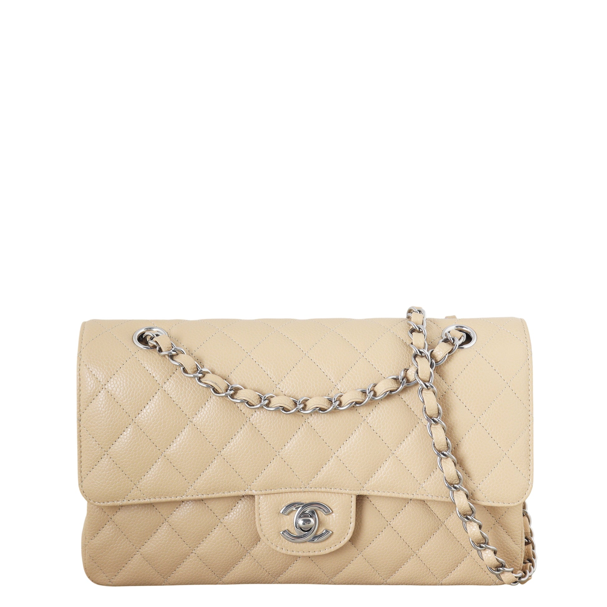 Chanel Classic Double Caviar Handbag Quilted Medium Shoulder Bag Caviar 12012026