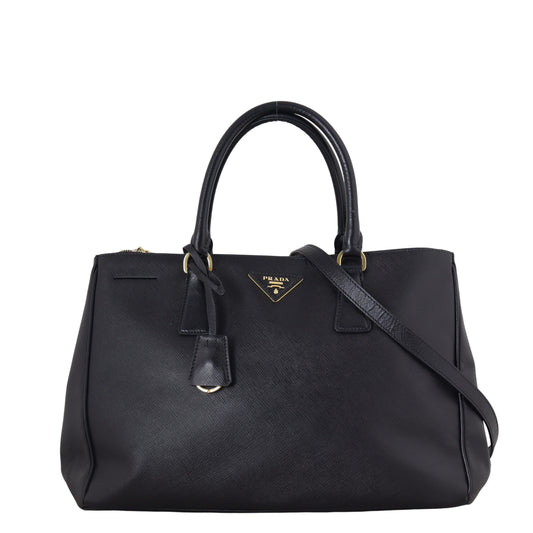 Prada Saffiano Lux Galleria Double Zip Tote Handbag Medium Tote Bag