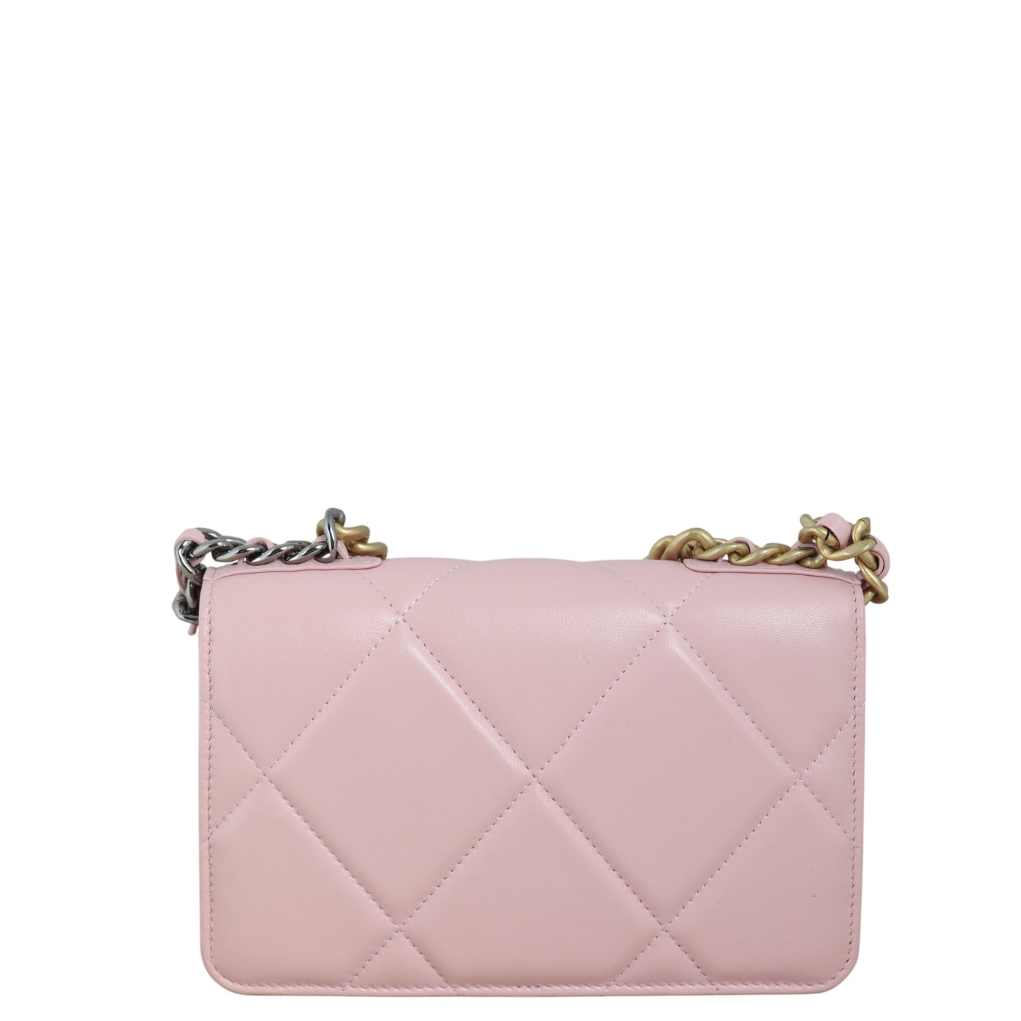 Chanel 19 Wallet on Handbag Quilted Pink Crossbody Bag