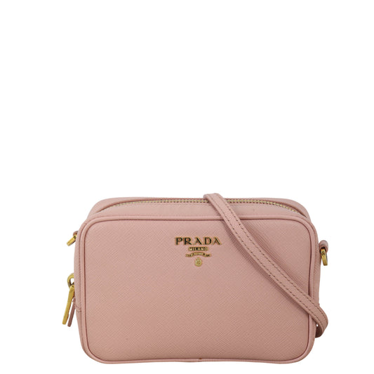 Prada Crossbody Bag Camera Bag 2 Saffiano Pink Mini Shoulder Bag