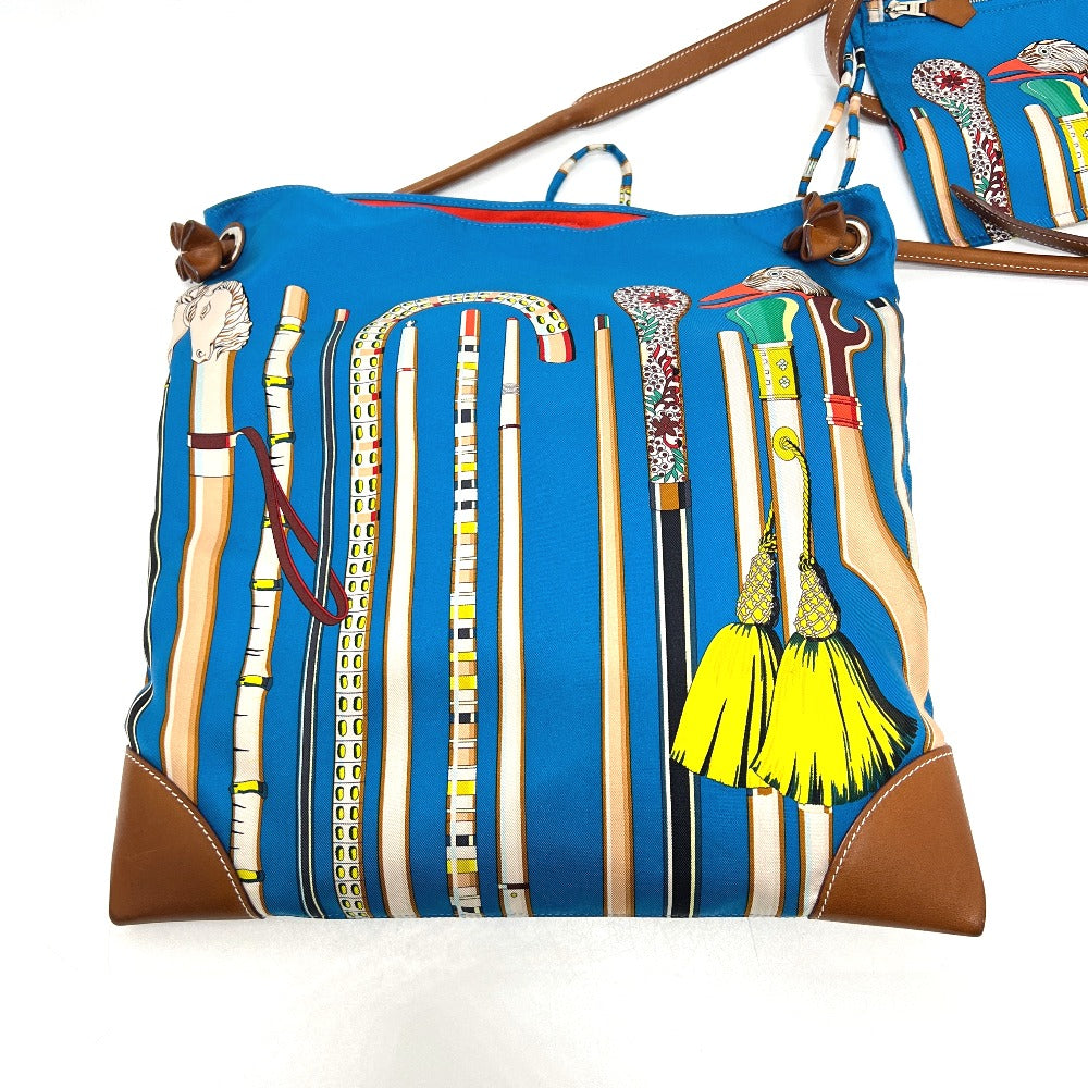 Hermes Shoulder Bag Silk Silky City Pm Leather Blue