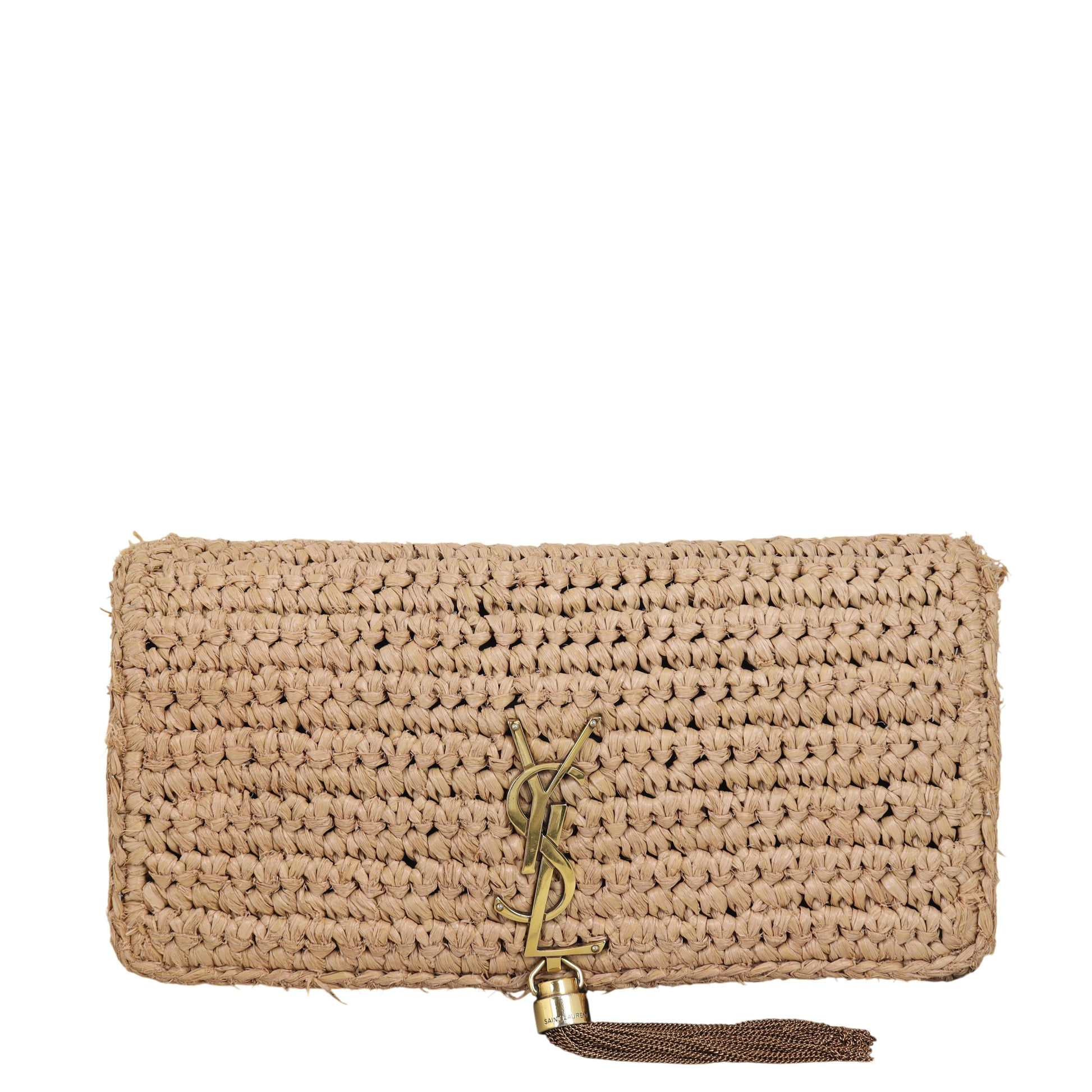 YSL Saint Laurent Kate Tassel Bag Raffia Chain Travel Bag