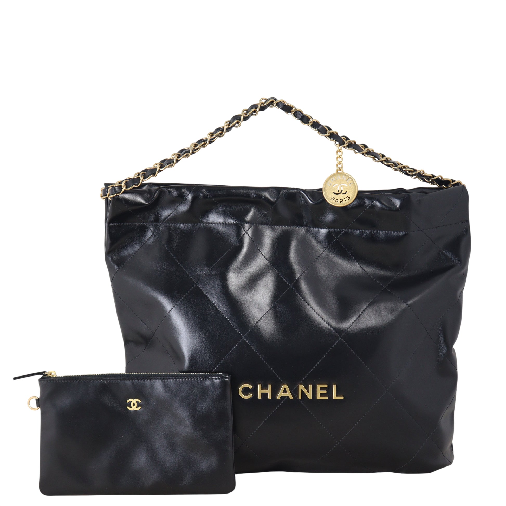 Chanel 22 Hobo Quilted Black Shoulder Bag Small 16012026