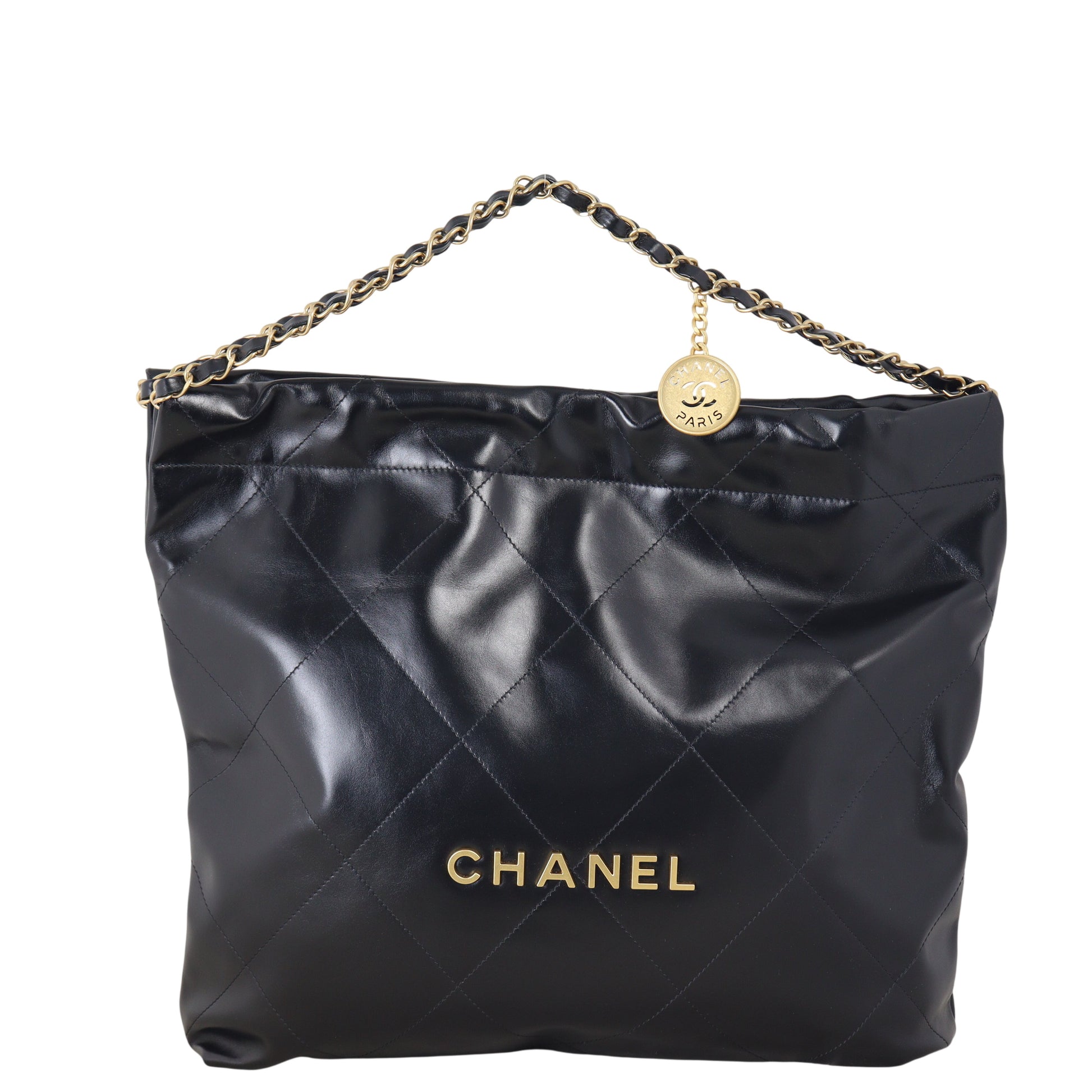 Chanel 22 Hobo Quilted Black Shoulder Bag Small 16012026