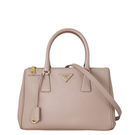 Prada Tote Bag Lux Galleria Double Tote 20 Saffiano Pink Medium Shoulder Bag