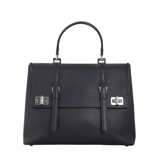 Prada Tote Bag Cuir Tote Saffiano Black Top Handle