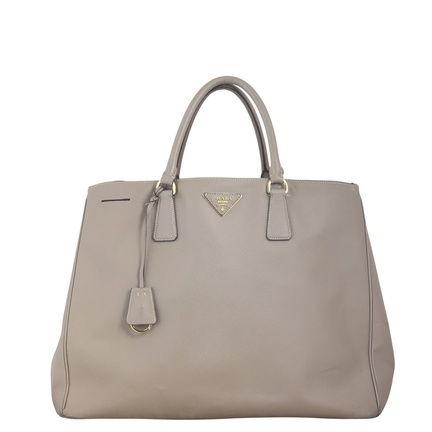 Prada Tote Bag Lux Galleria Double Tote Extra 2 Saffiano Brown Gray