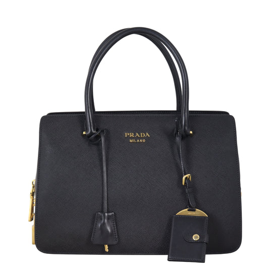 Prada Tote Bag City Calf Tote Saffiano Black