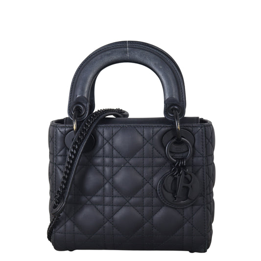 Dior Crossbody Bag Lady Ultramatte 2 Black Mini Small Shoulder Bag