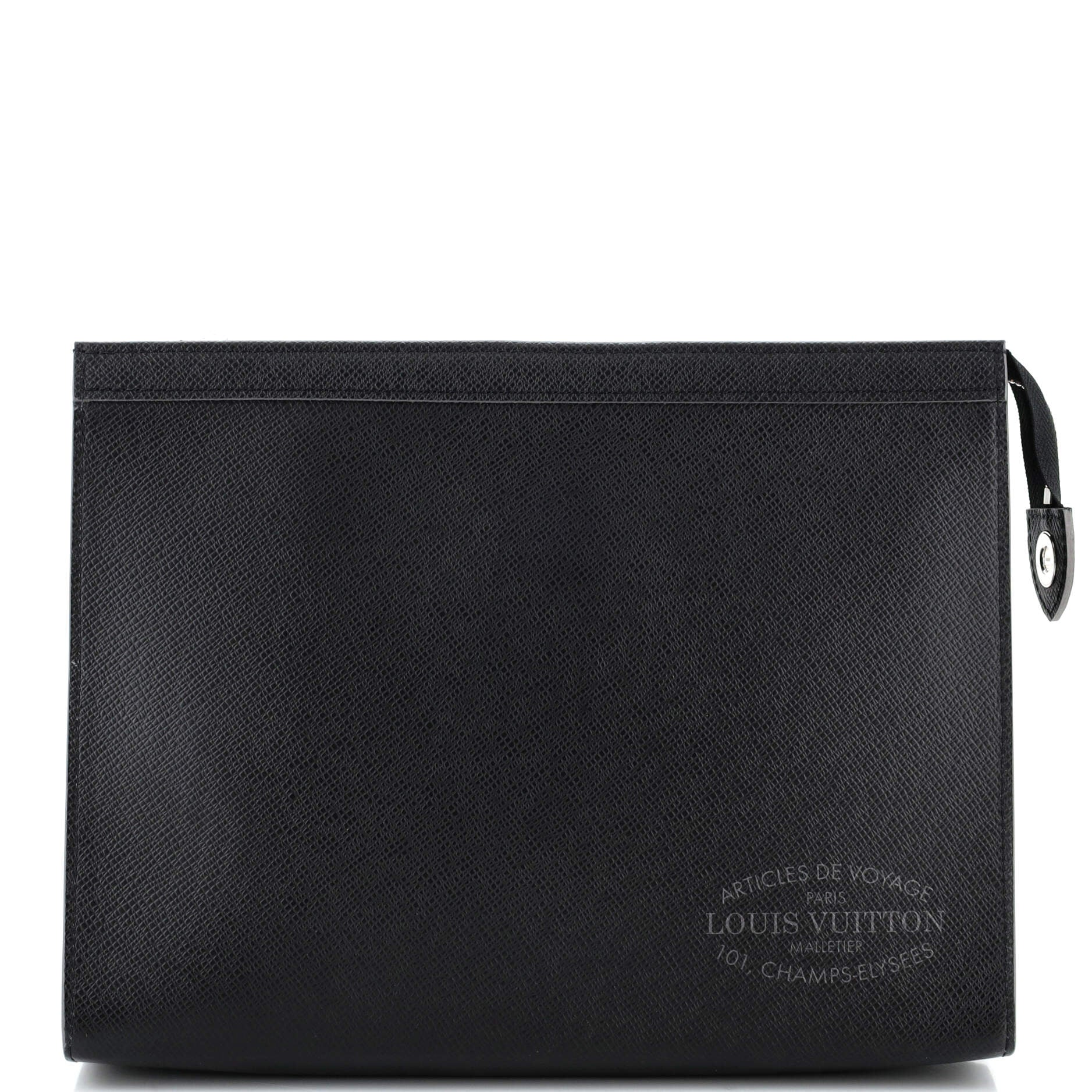 Louis Vuitton Pochette Voyage Limited Edition Malletier Taiga Mm Leather Clutch Bag