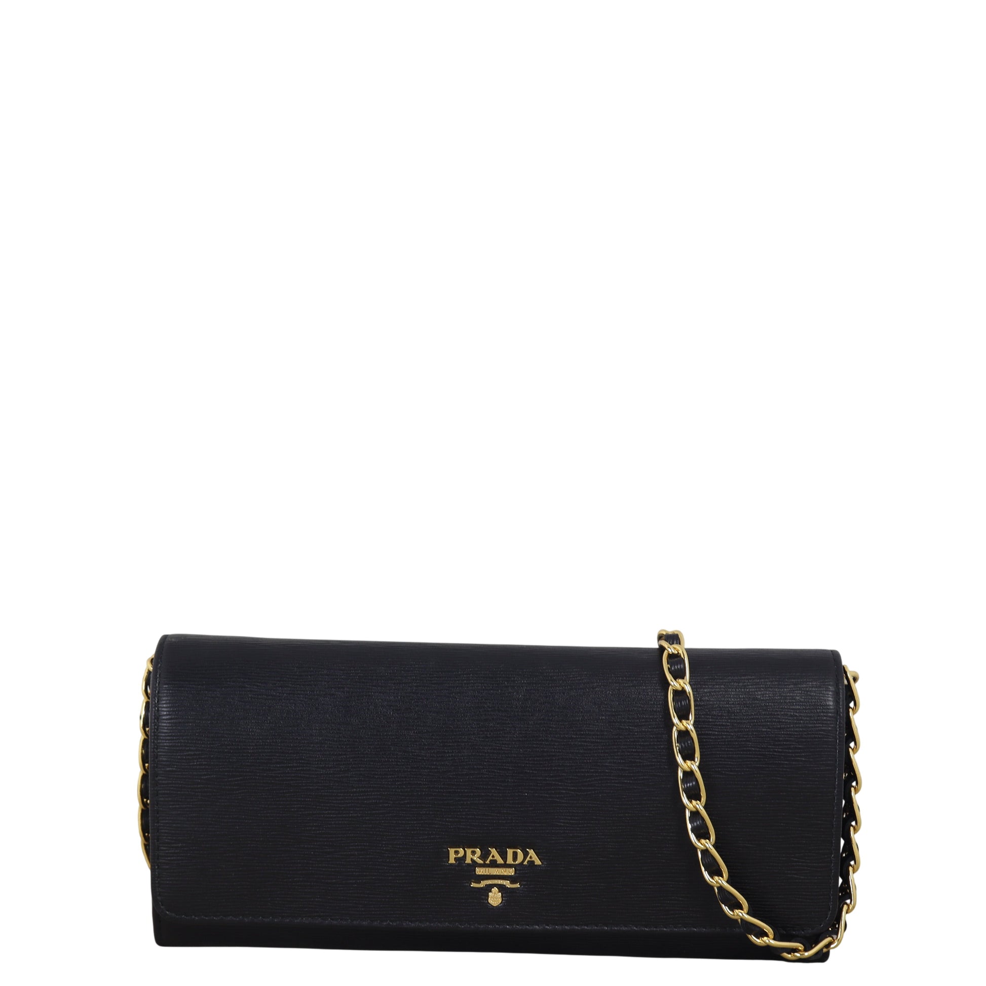 Prada Handbag Move Wallet on Vitello Black Chain