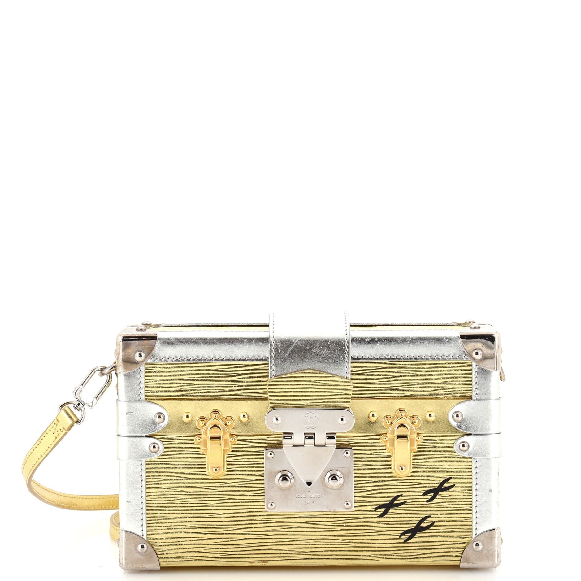 Louis Vuitton Petite Malle Handbag Epi Leather Clutch Bag