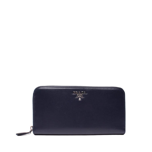 Prada Handbag Around Wallet Leather Saffiano Black