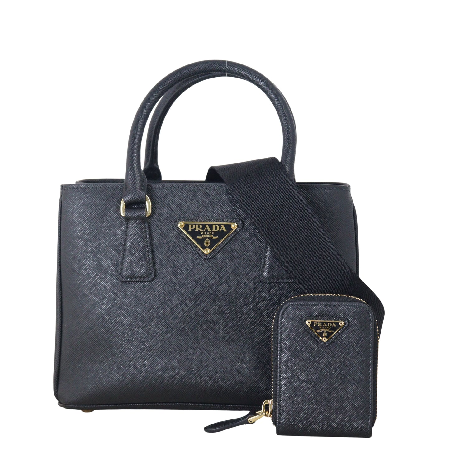 Prada Tote Bag Lux Galleria Tote Saffiano Black Mini Shoulder Bag