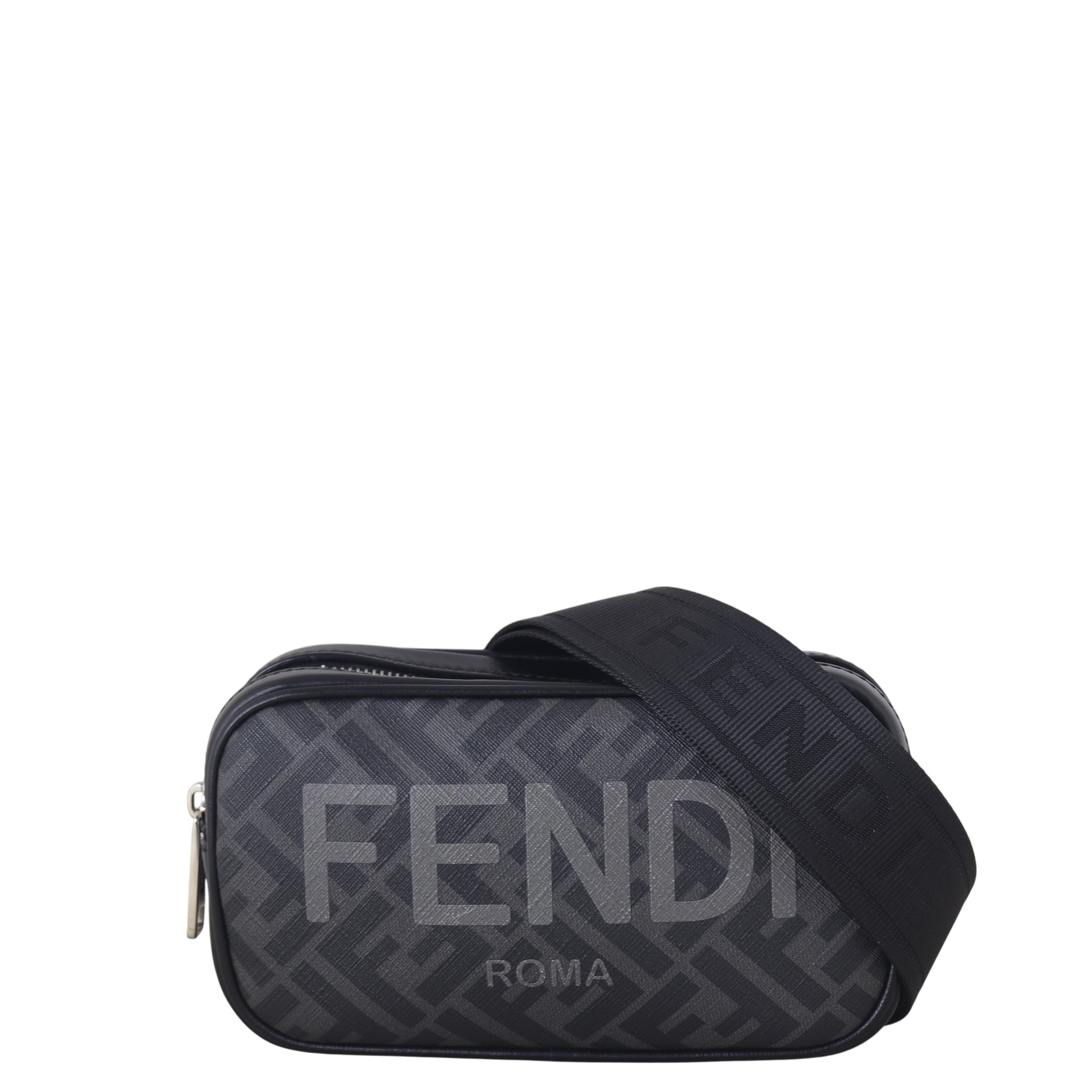 Fendi Crossbody Bag Zucca Camera Crossbody Black Shoulder Bag