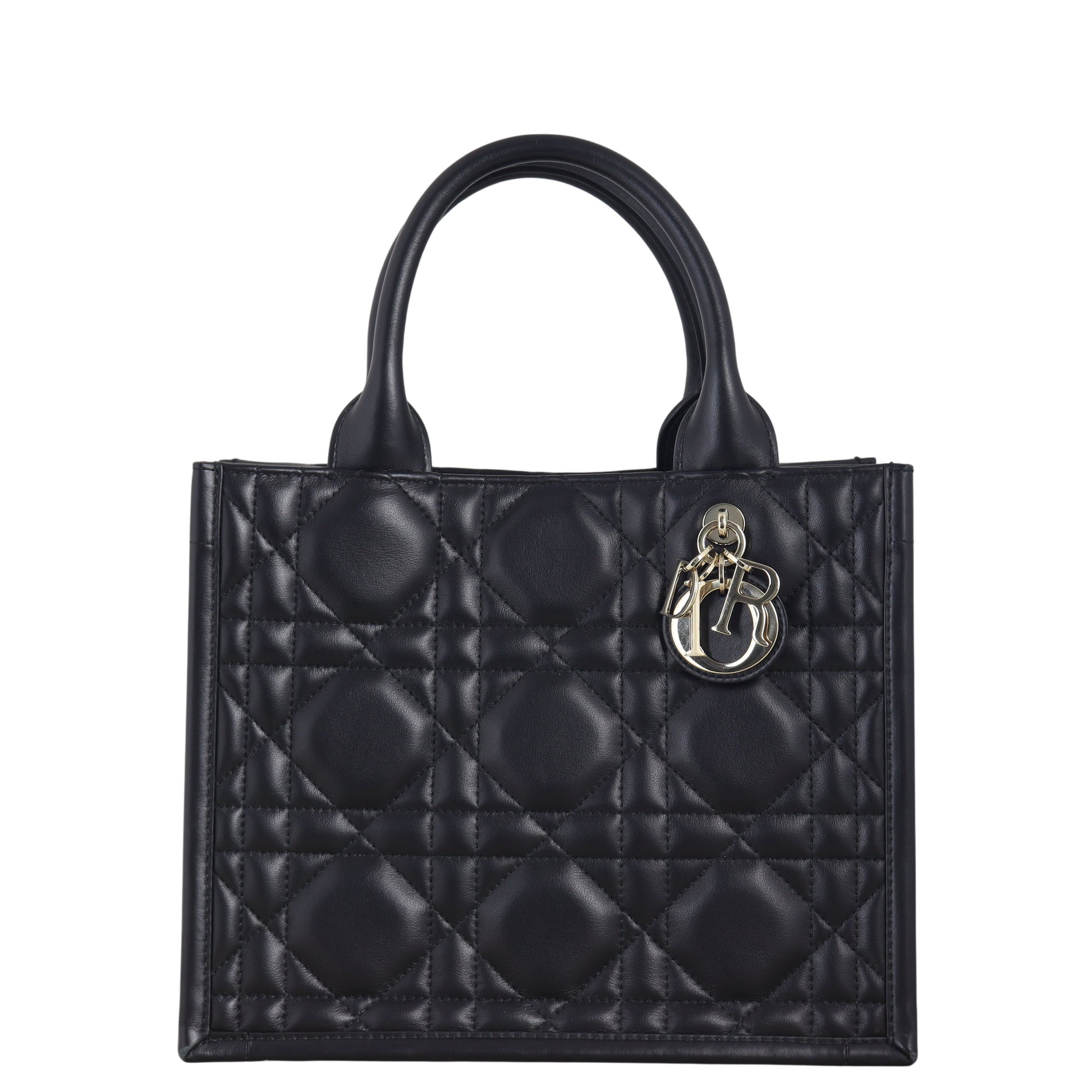 Dior Tote Bag Book Tote Calfskin Macrocannage Black Small