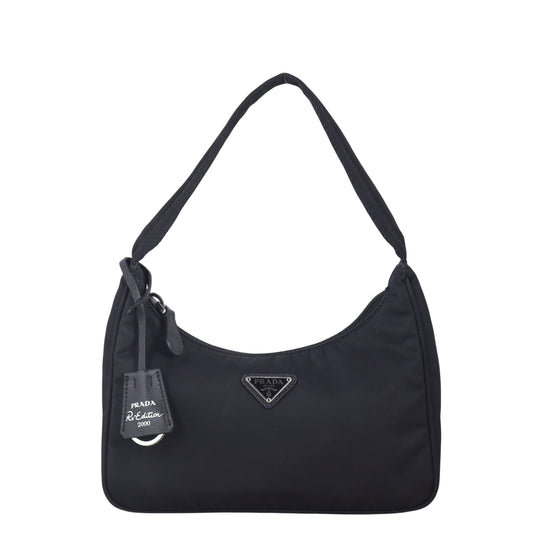Prada Shoulder Bag Re-Edition Tessuto 3 Nylon Black Mini